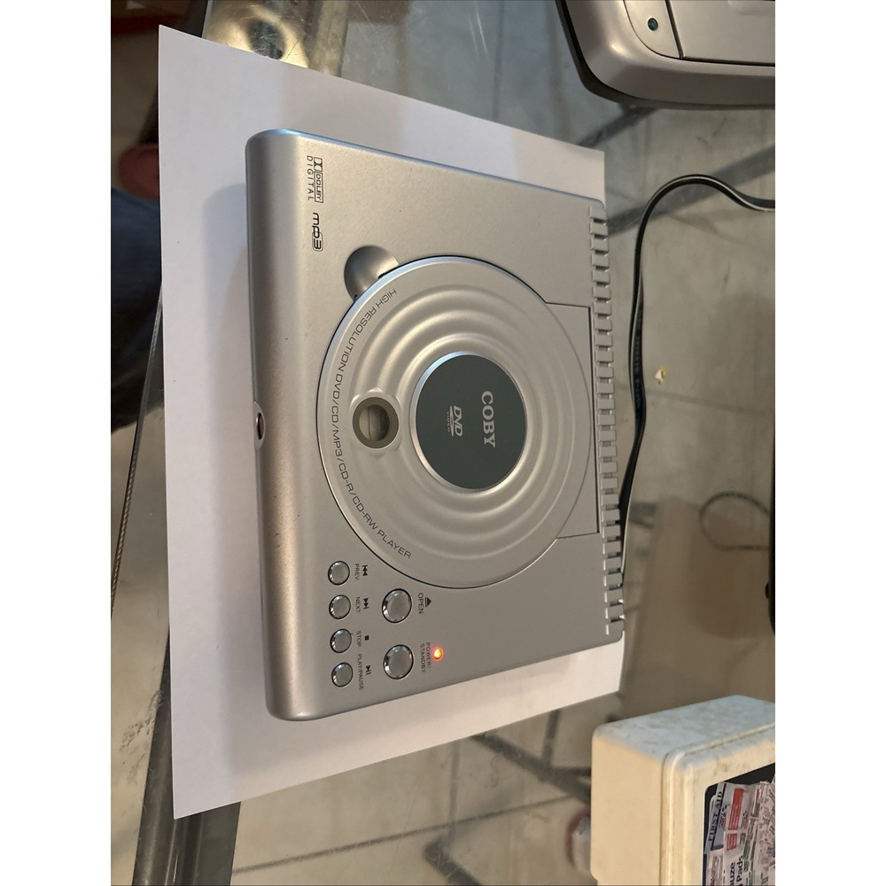 Coby DVD-209 Ultra Compact DVD CD MP3 Player Top Loading Silver TESTED